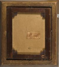 Rind und Schafe vor dem Stall