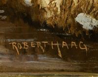 Haag, Robert: Winterlandschaft mit Dorf am Waldrand