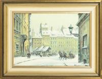 Chmielinski, Wladyslaw, Warschau im Winter mit Pferdekutsche