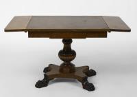 Seitenwangentisch Mahagoni?, Drechselfuß