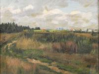 Mühlig, Hugo: Kleine Landschaft mit Dorf