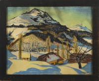 Undeutlich signiert: Winter im Gebirge