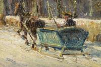 Monogrammist "A": Winterlandschaft mit Schlitten