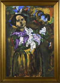 Frau mit Fliederstrauß; Paul Wilhelm 1938