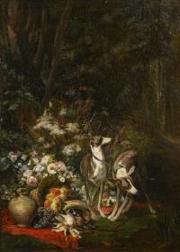 Leclaire, Victor: Windhunde mit Jagdmotiv