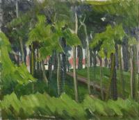 9345 Undeutlich signiert: Waldlandschaft