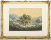 Stimmungsvolles Landschaftsaquarell