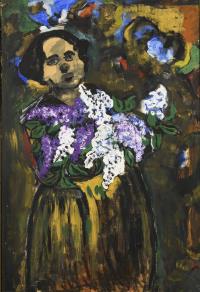 Frau mit Fliederstrauß; Paul Wilhelm 1938