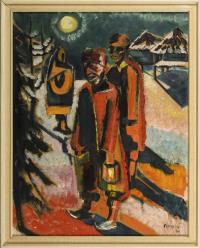 Adrian-Nilsson, Gösta zugeschrieben: Abstrakte Figuren bei Nacht