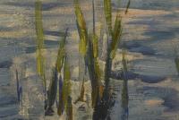 Undeutlich signiert: Flusslandschaft mit Segler