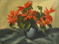 Unleserlich signiert, Stillleben mit Weihnachtsstern