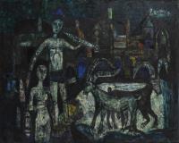 Ubeda, Augustin: Szene mit Flötenspieler und Ziegen