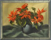 Unleserlich signiert, Stillleben mit Weihnachtsstern