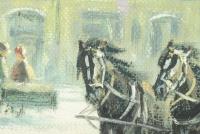 Chmielinski, Wladyslaw, Warschau im Winter mit Pferdekutsche