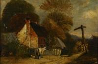 Undeutlich signiert: Dorfstraße