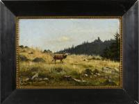 Herrmann, Theodor: Hirsch am Waldrand