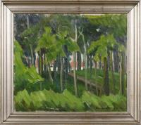 9345 Undeutlich signiert: Waldlandschaft