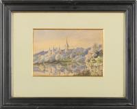 Kleines Aquarell mit Schloss