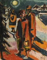 Adrian-Nilsson, Gösta zugeschrieben: Abstrakte Figuren bei Nacht