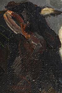 Lüdecke-Cleve: Kühe vor Emmerich/Rhein