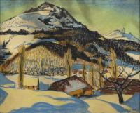 Undeutlich signiert: Winter im Gebirge