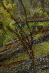 Undeutlich signiert: Flusslandschaft