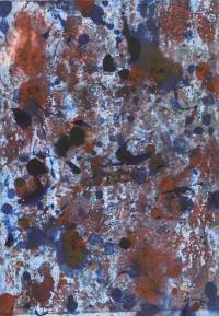 Blau-rot-türkise Abstraktion