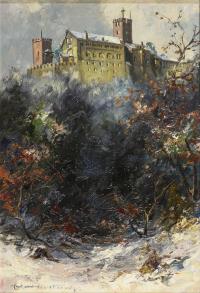 Hartung, Erich: Blick auf die Wartburg im Winter