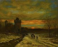 Bimmermann, Caesar: Burg bei Sonnenuntergang