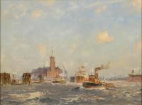 Wuttke, Carl: Kehrwiederspitze mit Zeitball in Hamburg