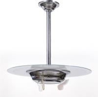 Deckenlampe Art Déco - rund, Nickel, Michglasscheibe