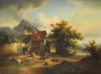 Hirsch, Leopold: Kleines Gehöft am See