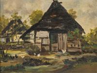 Monogrammist: Reetgedeckte Bauernhäuser