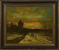 Bimmermann, Caesar: Burg bei Sonnenuntergang