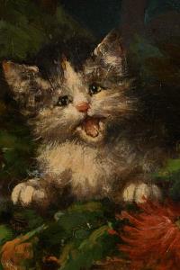 Raymond, Casimir: Kätzchen mit Blumenkorb