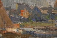 Lüdecke-Cleve: Kühe vor Emmerich/Rhein