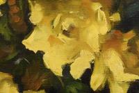 Undeutlich signiert: Stillleben mit gelben Rosen