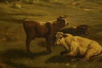 Unsigniert: Alpenlandschaft mit Hirte und Vieh