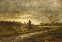 Mühlig, Hugo: Freilichtskizze mit Schafherde