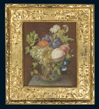 Fruchtstillleben mit Blüten