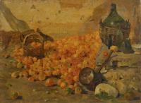 Stilleben mit Obst und Weinballon