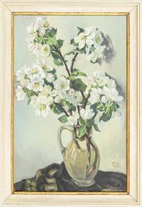 Monogrammist "MW": Blühende Apfelzweige