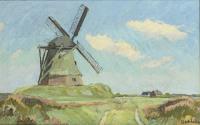 Hedelaian, Carl Peter: Norddeutsche Landschaft mit Windmühle