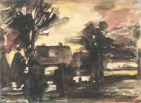 Hinrichs, Carl: Katen in der Dämmerung