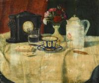 Ungarischer Maler: Stillleben mit Porzellan