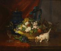 Raymond, Casimir: Kätzchen mit Blumenkorb