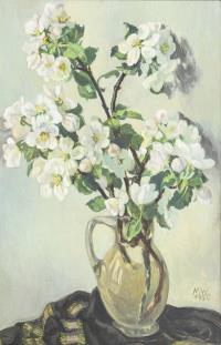 Monogrammist "MW": Blühende Apfelzweige