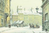 Chmielinski, Wladyslaw, Warschau im Winter mit Pferdekutsche